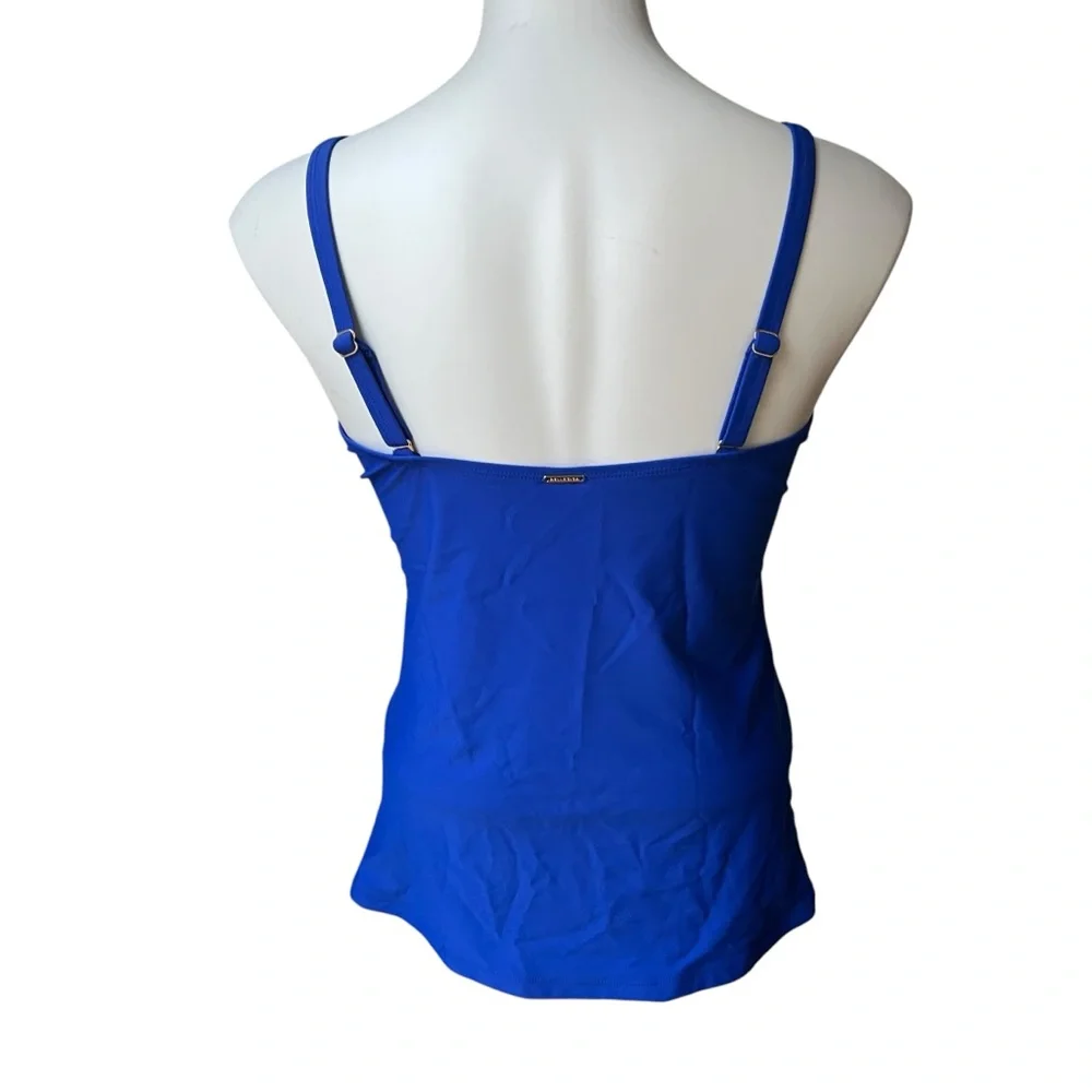 NWT, RELLECIGA Strapless Royal Blue Ruched Top, Sz L - Picture 5 of 13